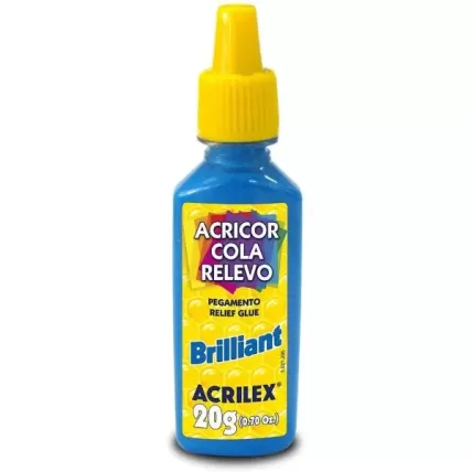 Cola Acricor Relevo Brilliant Azul Turquesa 20g Acrilex