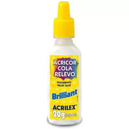 Cola Acricor Relevo Brilliant Branco 20g Acrilex