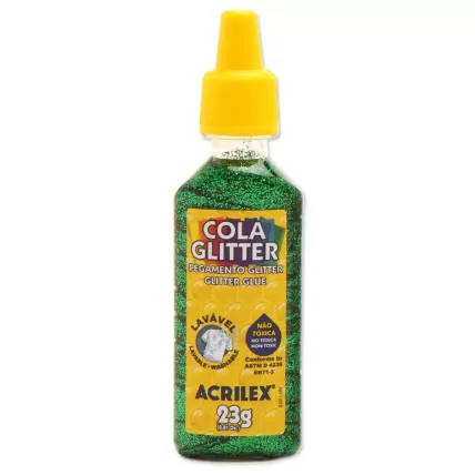 Cola Glitter Acrilex 23g Lavável 206 Verde