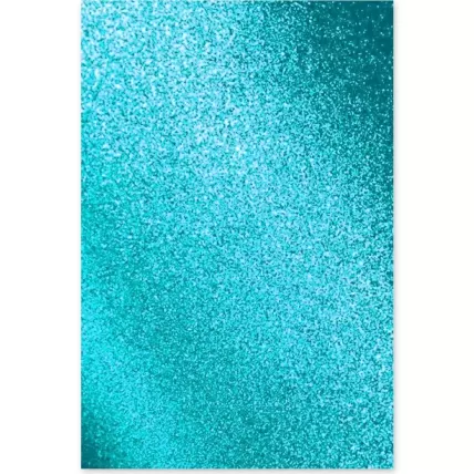 Folha em EVA Glitter Adesivado 30x20 Azul Turquesa