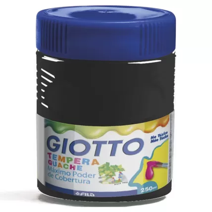 Tinta Tempera Guache Preto 250ml Giotto