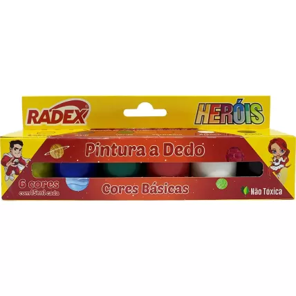 Tinta para Pintura a Dedo 6 Cores Radex