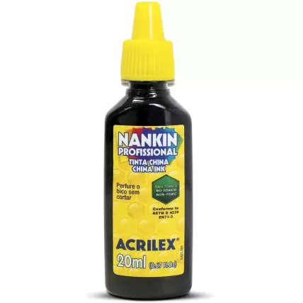 Tinta Nankin 20ml Preto Acrilex