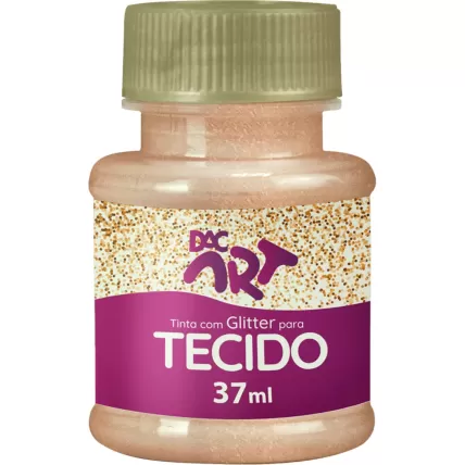 Tinta para Tecido Glitter Ouro 37ml DAC