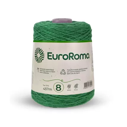 Barbante EuroRoma Colorido N8 Verde Bandeira 600g