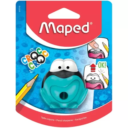 Apontador Croc Croc Sapo com depósito Azul Maped BT 1 UN