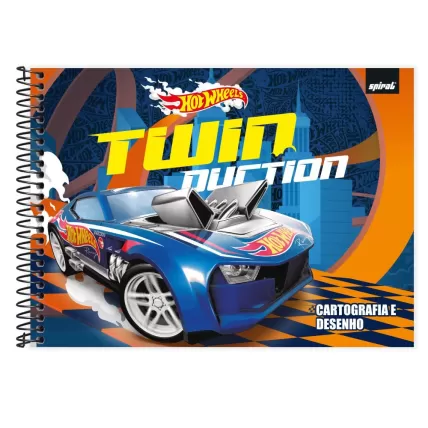 Caderno Cartografia e Desenho CD Hot Wheels