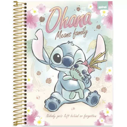 Caderno Universitário CD 20X1 320 Folhas Disney Stitch Spiral