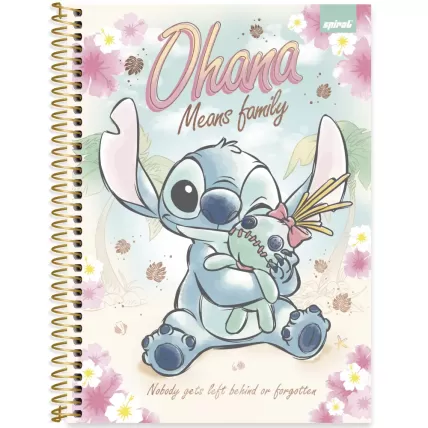 Caderno Universitário CD 1X1 80 FL Disney Stitch Spiral