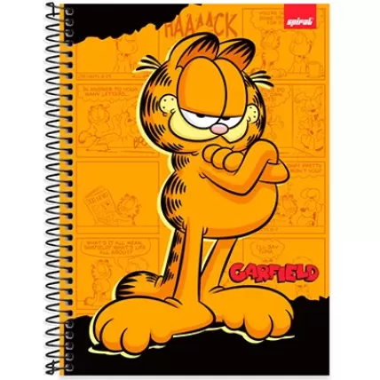 Caderno Universitário CD 1X1 80 FL Garfield Spiral