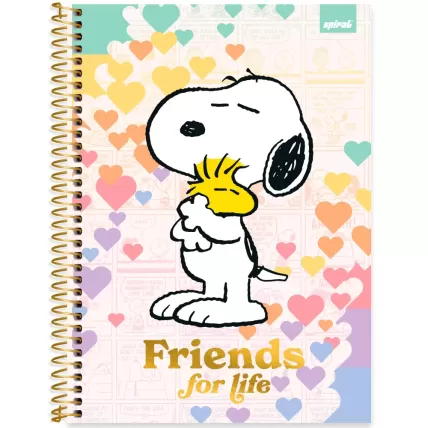 Caderno Universitário CD 1X1 80 FL Snoopy Peanuts Spiral