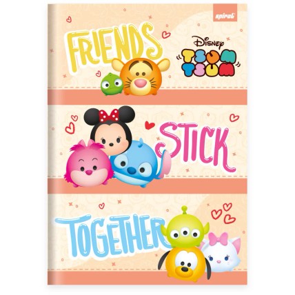 Caderno Universitário CD Costurado 80 Fls Tsum Tsum