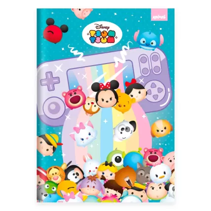 Caderno Universitário CD Costurado 80 Folhas Tsum Tsum