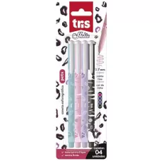 Caneta Esferográfica Holic Pets 0.7mm BT 4 UN Tris