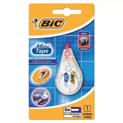 Corretivo em Fita Mini Tape BIC Compacto BT 1 UN