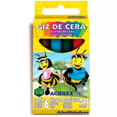 Giz de Cera 6 Cores 24g Acrilex