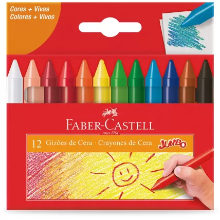 Giz de Cera Gizão 12 Cores Faber-Castell