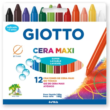 Giz de Cera Gizão Maxi 12 Cores Giotto