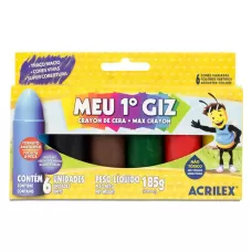 Giz de Cera Meu 1º Giz 6 Cores 185g Acrilex