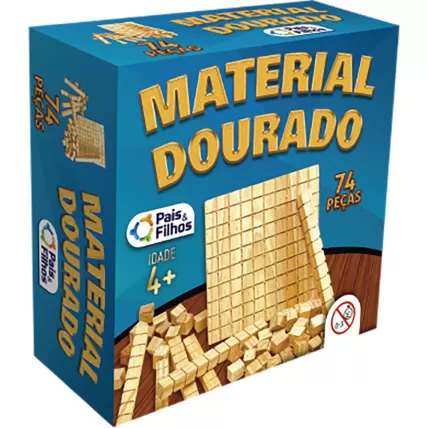 Material Dourado do Aluno em Madeira 74 peças Pais&Filhos