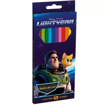 Lápis de Cor Tris Disney Lightyear 12 Cores