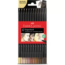 Lápis de Cor SuperSoft Tons de Pele 12 Cores Faber-Castell