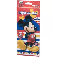 Lápis de Cor 12 Cores Disney Mickey Sextavado Molin