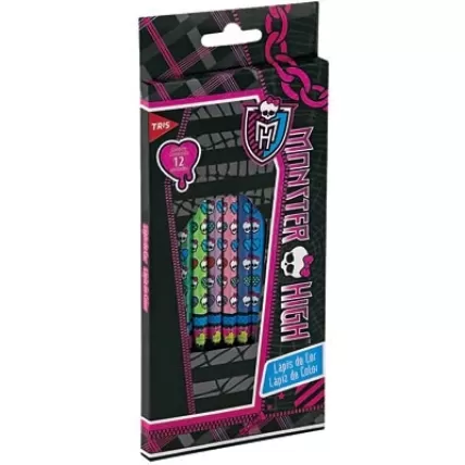 Lápis de Cor 12 Cores Monster High Sextavado Tris