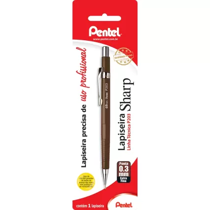 Lapiseira 0.3mm Marrom Pentel BT 1 UN