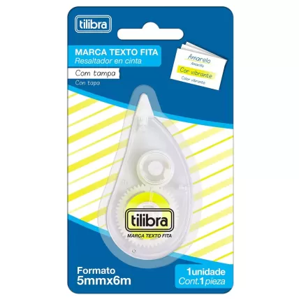 Marca Texto em Fita Amarelo 5mmX6m Tilibra