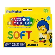 Massa de Modelar Acrilex Soft 12 Cores 180g 