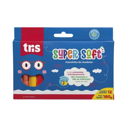 Massa de Modelar Tris Super Soft 12 Cores 180g 