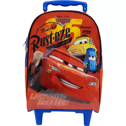 Mochila Escolar Infantil de Rodinhas Disney Carros 16" Xeryus