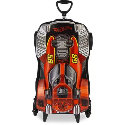 Mochila Escolar Infantil de Rodinhas Hot Wheels Mattel Maxtoy