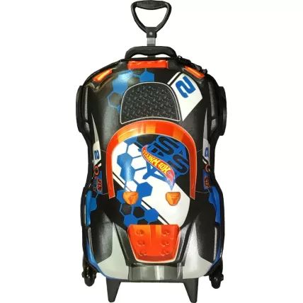 Mochila Escolar Infantil de Rodinhas Hot Wheels Mattel Maxtoy