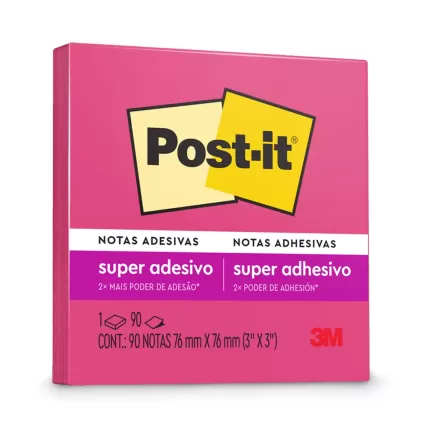 Bloco de Notas Super Adesivas Post-it Pink Neon 76x76 90 FL