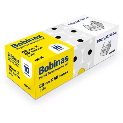 Bobina Térmica para PDV 80x40 Spiral CX 10 UN