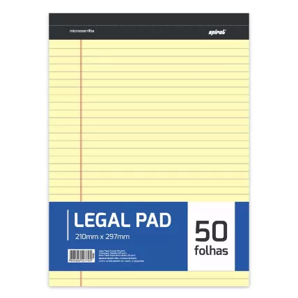 Bloco Papel A4 Amarelo Legal Pad 50 FL Spiral