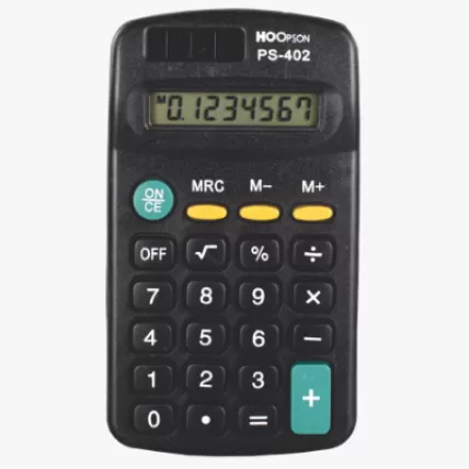 Calculadora 8 Digitos Preta Função Raiz Quadrada Hoopson PS-402 