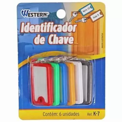 Identificador De Chaves Colorido 6 peças Western K-7