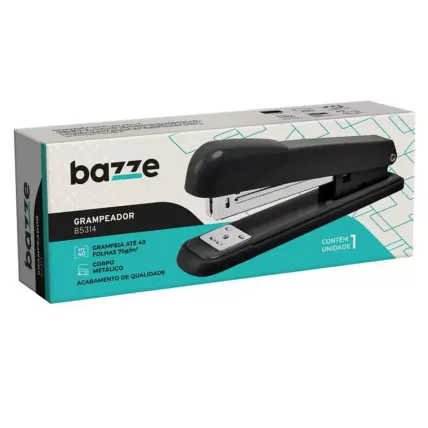 Grampeador B5314 26/6 40 Folhas Metálico Preto Bazze