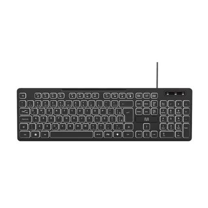 Teclado Multi Led Soft Silence LED Branco USB Preto TC268