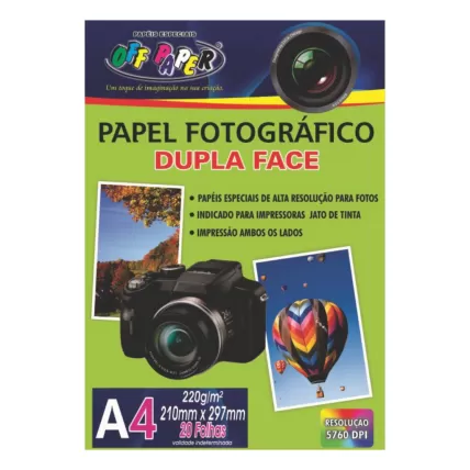 Papel Fotográfico Dupla Face 220g PCT 20 FLS Off Paper