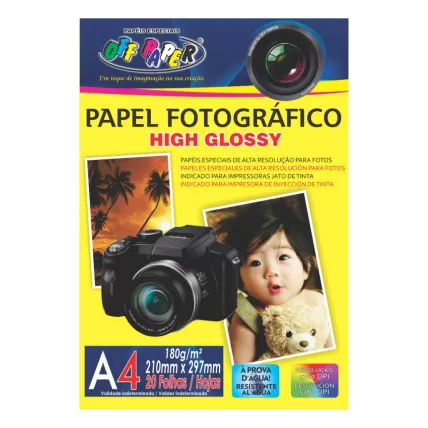 Papel Fotográfico High Glossy 180g PCT 20 FLS Off Paper