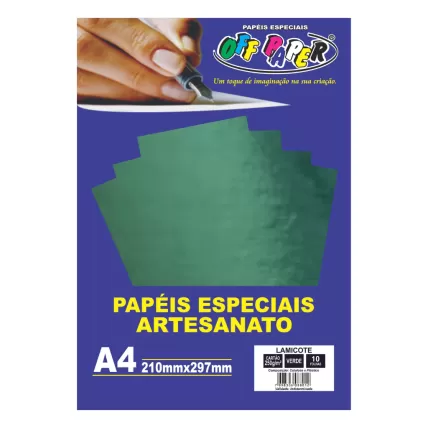 Papel Lamicote A4 250g 10 FLS Verde Off Paper