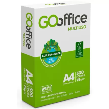 Papel Sulfite Go Office A4 75g PT 500 FL