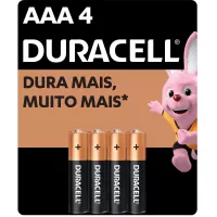 Pilha Alcalina Duracell Palito AAA 4 UN