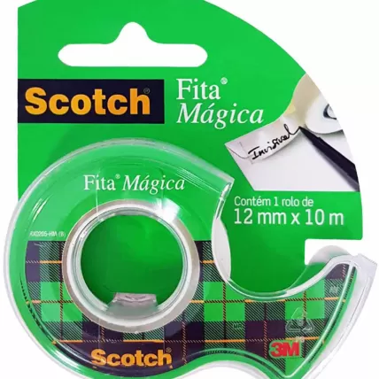 Fita Mágica Scotch Transparente com suporte 12mmx10m 3M