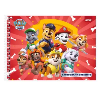 Caderno Cartografia e Desenho CD 48 Folhas Patrulha Canina