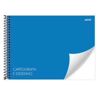 Caderno Cartografia e Desenho CD 96fls Azul Cubos Spiral